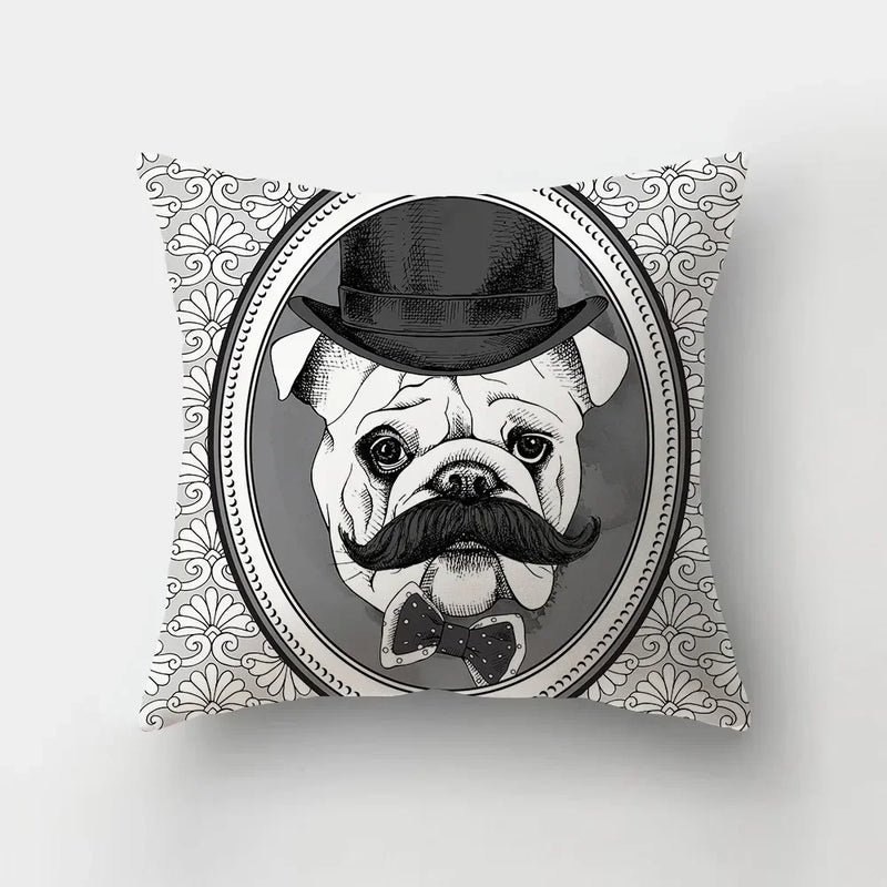 Axyaa Cartoon Dogs Landscape Cushion Cover - 45x45cm Sofa Home Decor