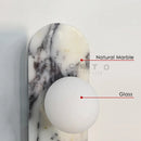 Axyaa Marble LED Wall Light Brass Glass Bedroom Sconce Stairs Lamp Hotel Shop Decoration