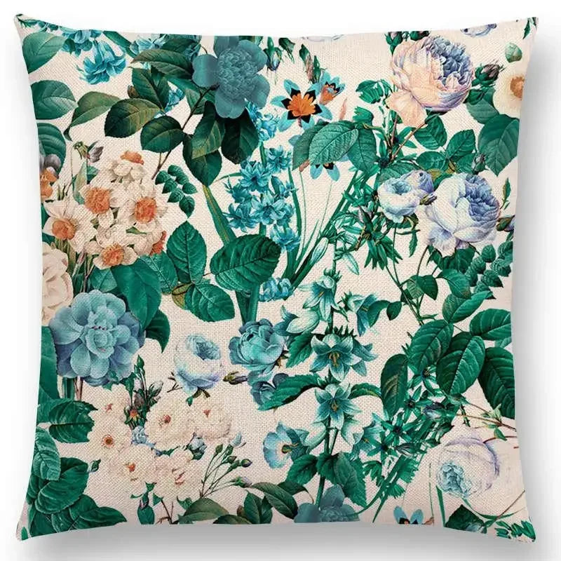 Axyaa Botanical Garden Floral Leaves Print Pillow Case Cover