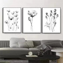 Axyaa Abstract Floral Canvas Wall Art - Nordic Style Flower Print for Living Room