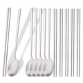 Axyaa 12Pcs Luxury Korean Stainless Steel Tableware Set