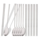 Axyaa 12Pcs Luxury Korean Stainless Steel Tableware Set