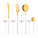 Axyaa 48-Piece White Gold Stainless Steel Dinnerware Set