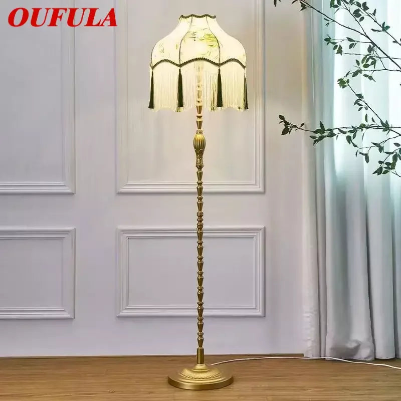 Axyaa European Retro Tassel Floor Lamp for Living Room & Bedroom