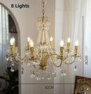 Axyaa Crystal Copper Chandelier with Pearl Decoration - Romantic Candle Light