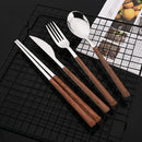 Axyaa 16-Piece Luxury Stainless Steel Tableware Set, Knife Fork Spoon Chopsticks