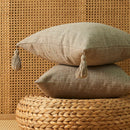 Axyaa Linen Tassel Throw Pillow Covers - Boho Farmhouse Home Decor