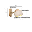 Axyaa Stone LED Wall Light Up Down Rotate Pull Chain Switch Iron Wood Lamp