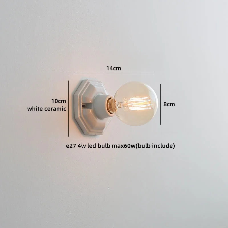 Axyaa Ceramic LED Wall Sconce, Japan Style Bedroom Stair Light