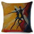 Axyaa Abstract African Woman Decorative Cotton Linen Cushion Cover