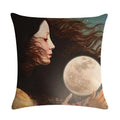 Axyaa Fairy Girl Linen Pillowcase for Home Decor 45X45CM