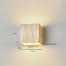 Axyaa Wabi Sabi LED Wall Lights Yellow Travertine Bedside Lamps