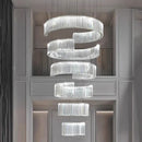 Axyaa Crystal Chandelier Stair Pendant Lamp Living Room Pendant Lights