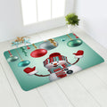 Santa Deer Welcome Mat by Axyaa: Festive Holiday Non-Slip Floor Decor