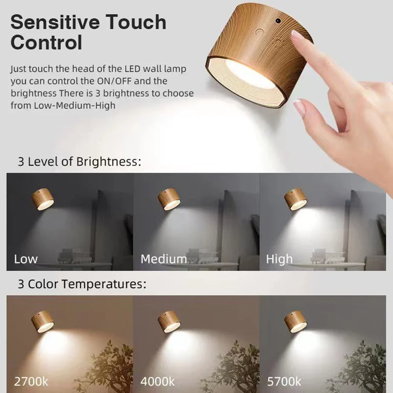 Axya LED Wall Light: Rotatable Mirror Lamp for Bedroom, Living Room Line Sconces