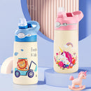 Axyaa Kids Cartoon Stainless Steel Thermal Water Bottle with Straw