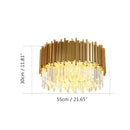 Axyaa Crystal Chandelier: Black Aluminum Luxury Pendant Light for Living Room and Hotel