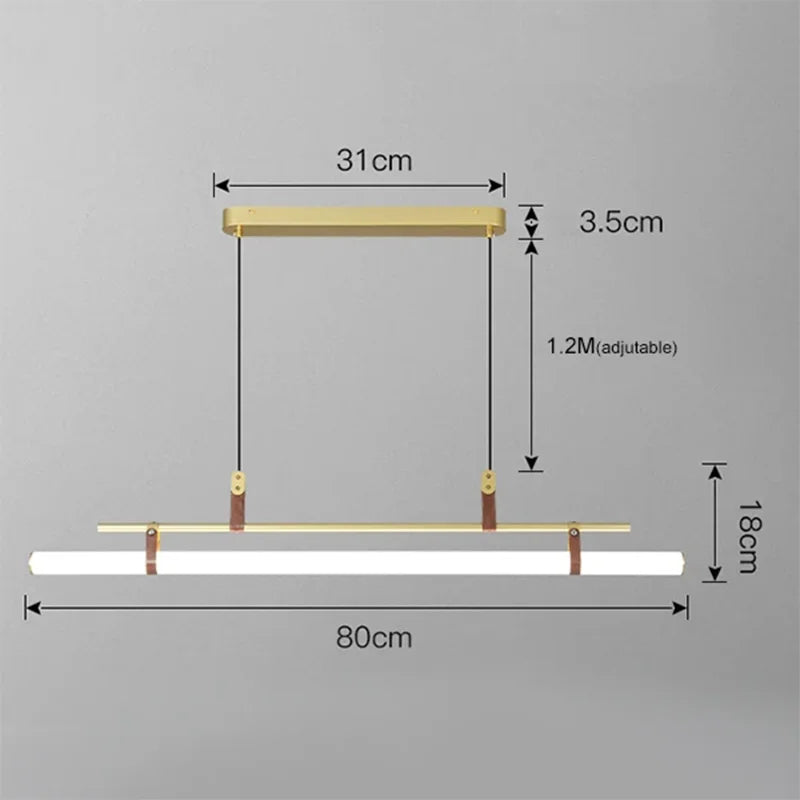 Axyaa Nordic Restaurant Pendant Light - Minimalist Luxury Strip Light