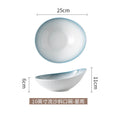 Axyaa Oblique Ceramic Bowl: Large Dessert Fruit Salad Bowl for Hotel and Restaurant Tableware