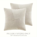 Axyaa Bohemian Patchwork Corduroy Throw Pillow Covers - 18x18 Inches