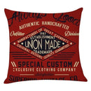 Axyaa Vintage American Linen Pillow Covers, Red Double Bed Cushions 40x40 45x45