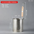 Axyaa Stainless Steel Wooden Handle Funnel Spoon for Cooking and Fishing