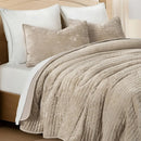 Axyaa Soft Velvet Quilt Set | Luxurious Striped Bedding | Queen Size Comforter