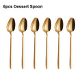 Axyaa 21-Piece Gold Stainless Steel Cutlery Set - Elegant Western Dinnerware