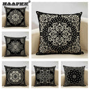 Axyaa Geometric Aztec Bohemian Print Cushion Cover 45x45cm Linen Pillowcase