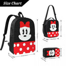 Axyaa Minnie Mouse Backpack Set with Lunch Box for Kids