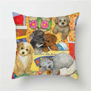 Axyaa Pet Dogs Cartoon Style Pillow Case Home Decor Cushion Sofa Square Pillowcase