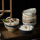 Axyaa Japanese Retro Ceramic Rice Bowl - Quality Tableware for Dining