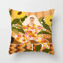 Axyaa Women Flower Oil Painting Decorative Pillowcase for Home Sofa Decor