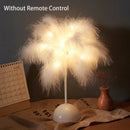 Feather Table Lamp with Remote Control USB Power Night Light for Axyaa Brand