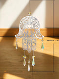 Axyaa Evil Eye Hamsa Hand Angel Wing Crystal Sun Catcher Garden Home Decor