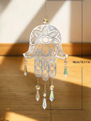 Axyaa Evil Eye Hamsa Hand Angel Wing Crystal Sun Catcher Garden Home Decor