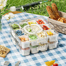 Axyaa Snackle Box: Clear Divided Serving Tray with Lid and Handle