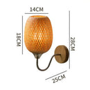 Axyaa Bamboo Wall Lamp: Chinese Style Rattan Night Light for Home Decor