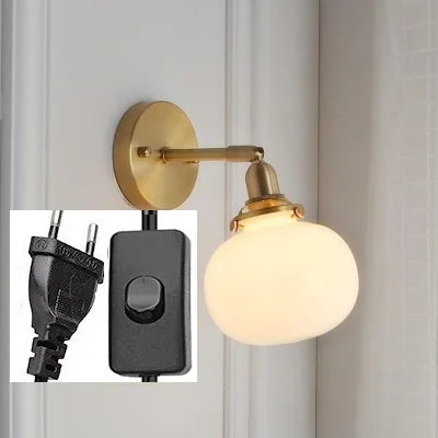 Nordic Modern Glass Ball Wall Sconce by Axyaa for Bedroom Bathroom Stair Mirror