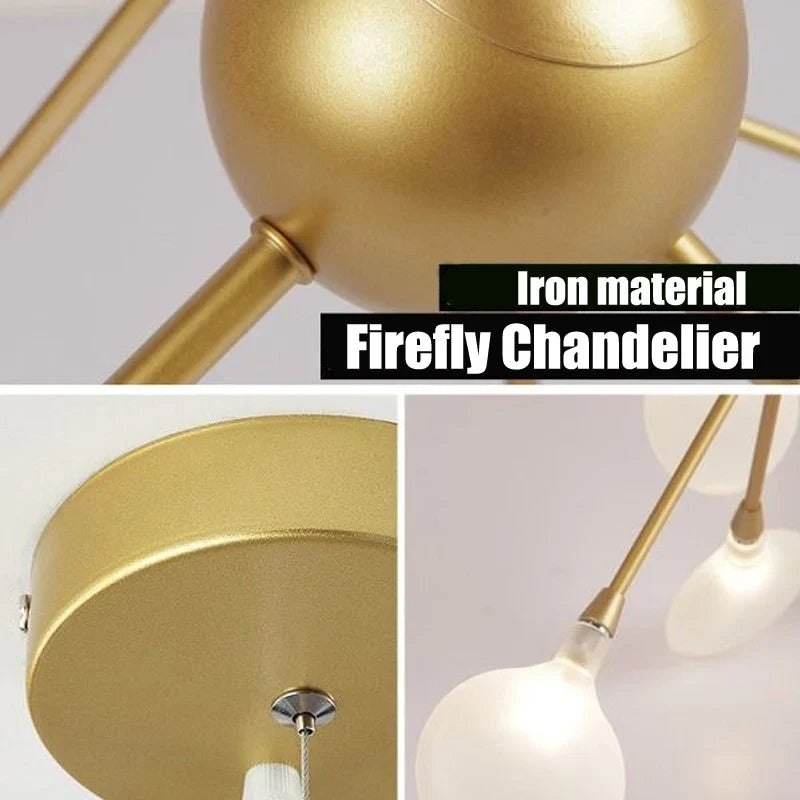 Axyaa Firefly Pendant Chandelier: Modern G4 LED Lights for Home Decor