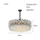 Axyaa Oval Crystal Chandelier LED Lighting in Gold and Black for Luxe Living Room Decor