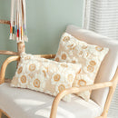 Axyaa Sun Floral Embroidery Pillow Cover for Living Room Sofa