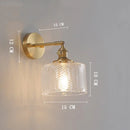 Axyaa Clear Glass LED Wall Sconce with Copper Pull Chain Switch for Home Lighting