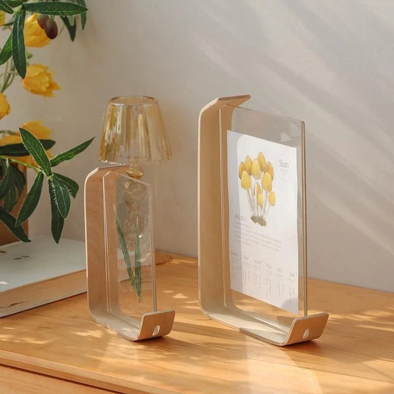 Axyaa Acrylic Wooden Photo Frame | Herbarium Display | Wedding Party Decor Frame