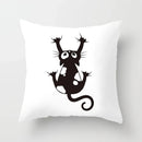Skull Cat Black Pillowcase 45x45cm Home Decor for Sofa & Car - Axyaa