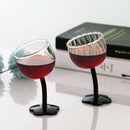 Axyaa Clear Flower Base Bent Stem Goblet 200ml Drinking Glass Set