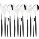 Axyaa 12-Piece Pink Gold Stainless Steel Cutlery Set