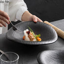 Axyaa Stone Patterned Ceramic Plate Set for Molecular Cuisine