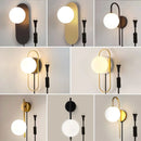 Axyaa Nordic G9 LED Wall Lamps, Black Gold Fixtures for Corridor