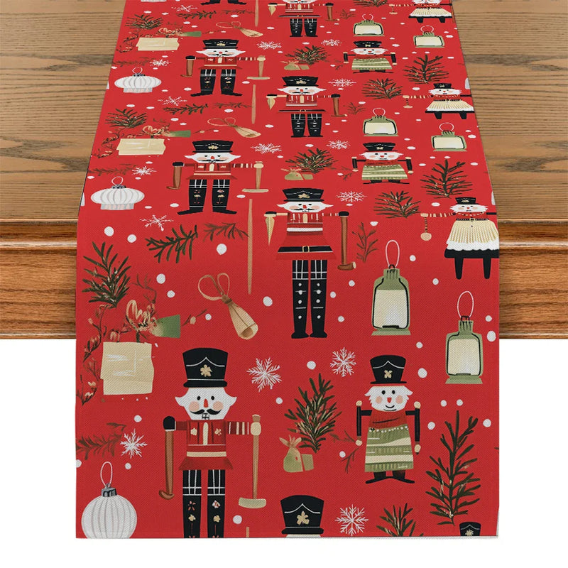 Rustic Nutcracker Table Runner by Axyaa: Festive Dining & Home Decor